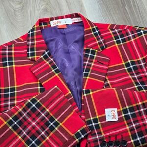 OppoSuits The Lumberjack Red Plaid Tartan Blazer Jacket Men's Size US 48